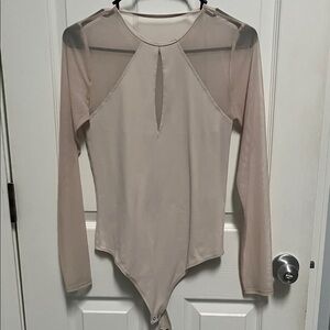 Express Cream Long Sleeve Bodysuit